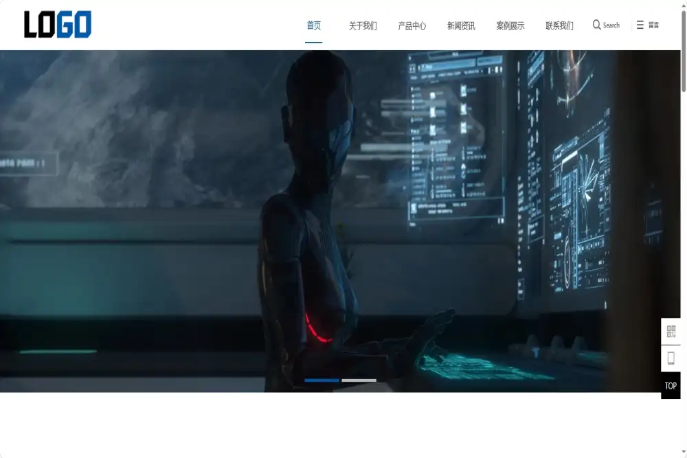 (自适应手机端)智能机器人网站模板 AI人工智能网站源码