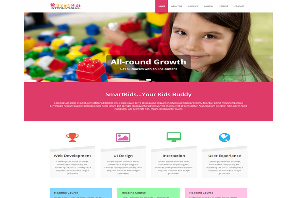 儿童创意美术培训HTML5网站建设