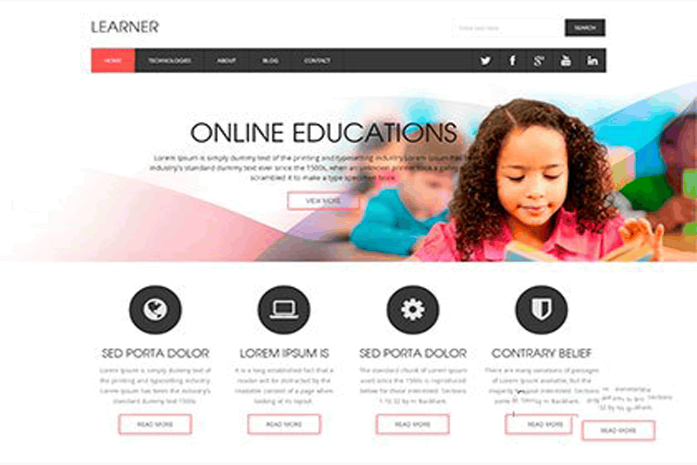 简洁大气扁平化教育培训企业