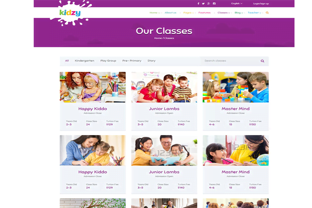 卡通可爱儿童教育网站建设