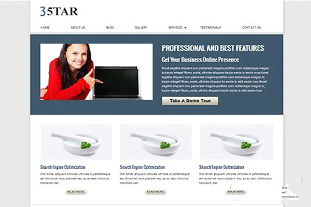 蓝色简洁的外贸企业整站建设