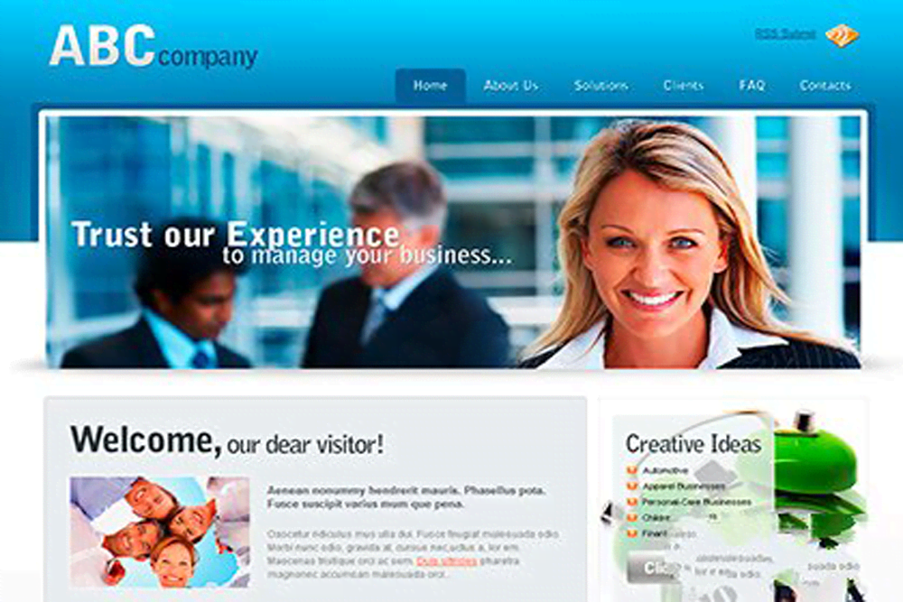 蓝色漂亮的英语教育培训网站建设