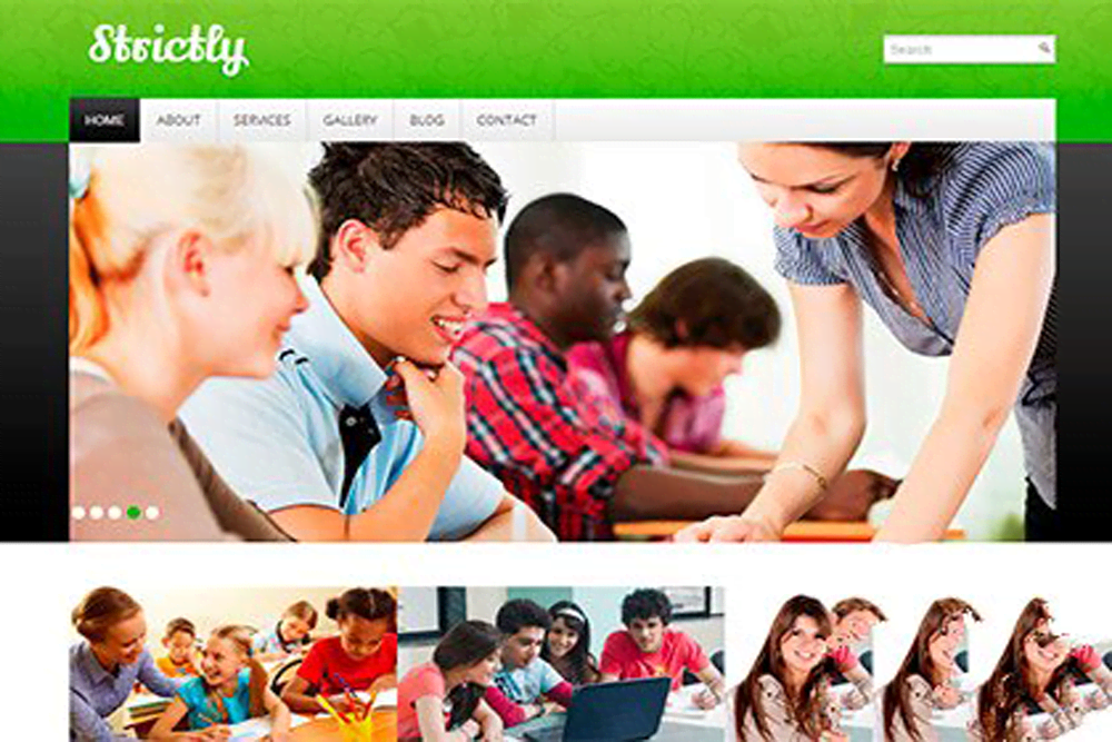 绿色宽屏大气简洁学校教育企业整站建设