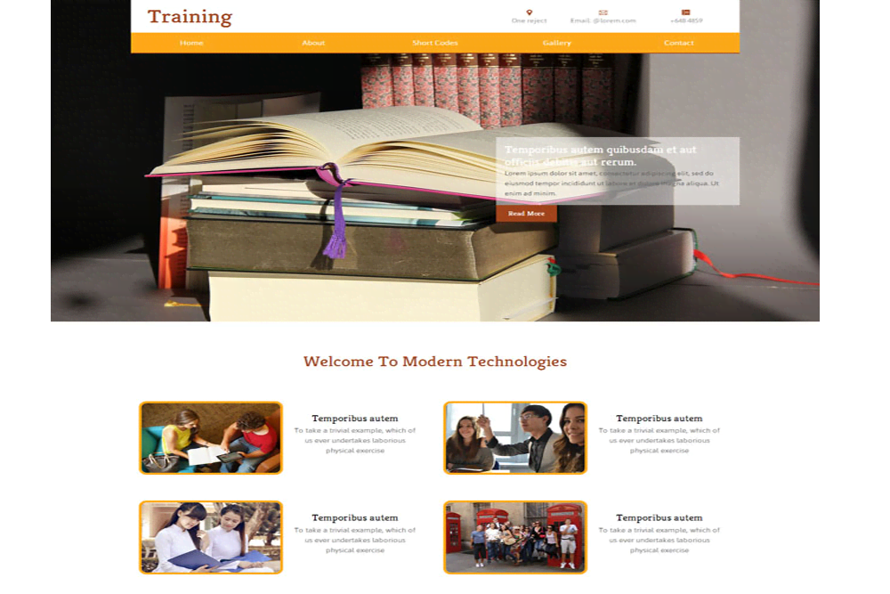 培训教育类别Bootstrap网站建设