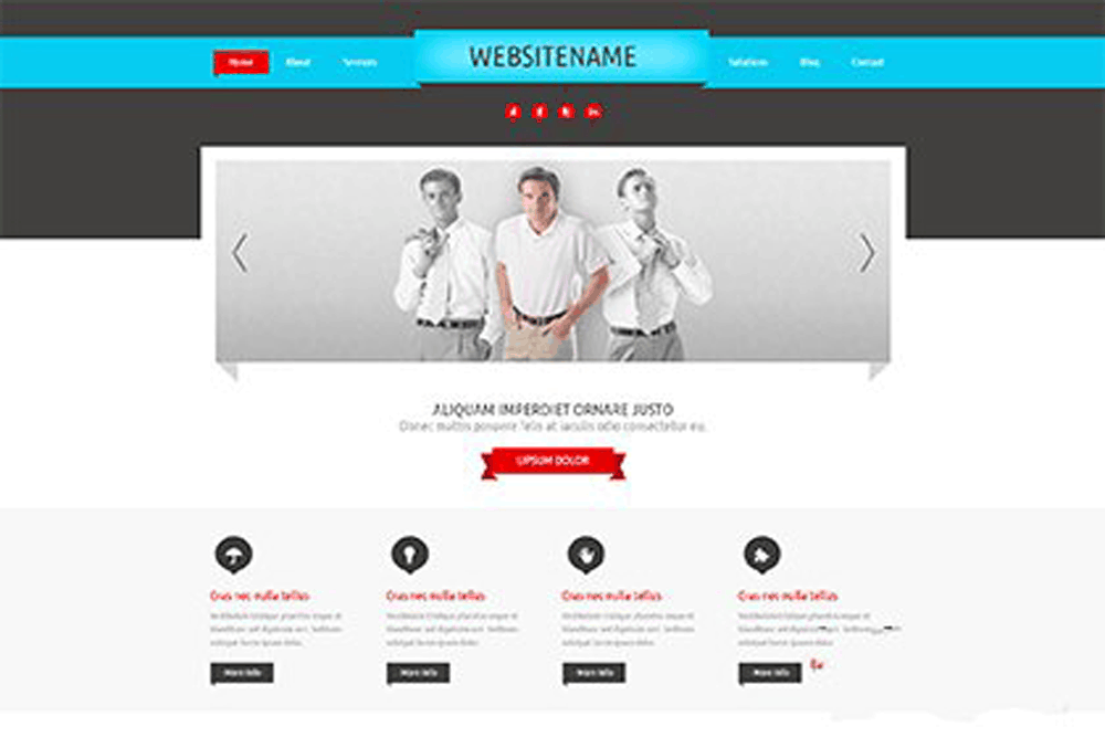 漂亮蓝色商务服务公司网站