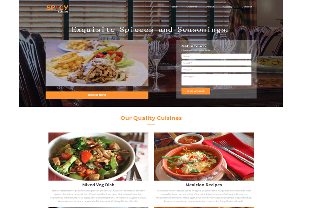 带留言的餐厅网站建设