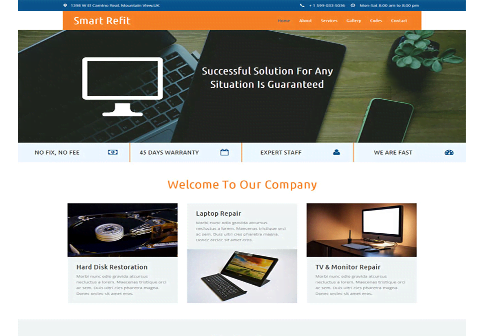 电脑维修店网站整站建设