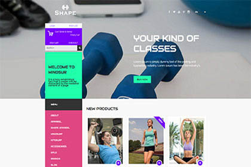 多彩扁平化大气运动健身商城