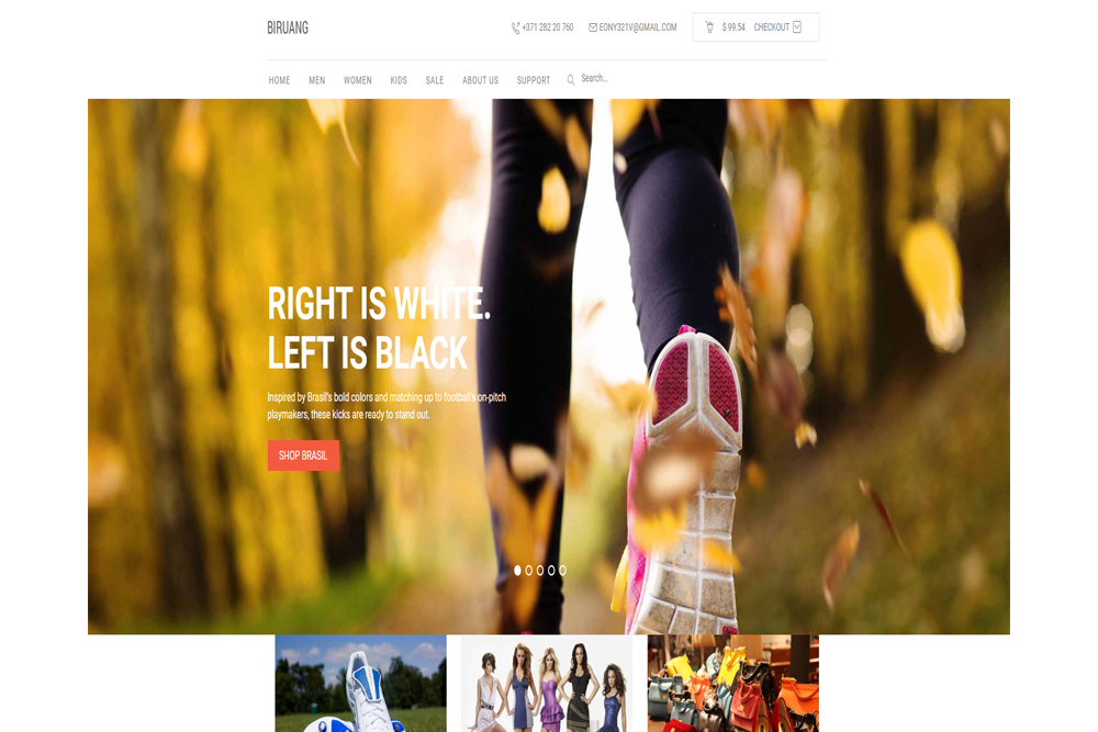 简洁宽屏精品大气运动鞋商城