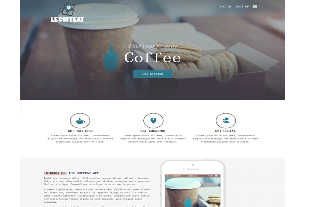咖啡甜点HTML5网站建设