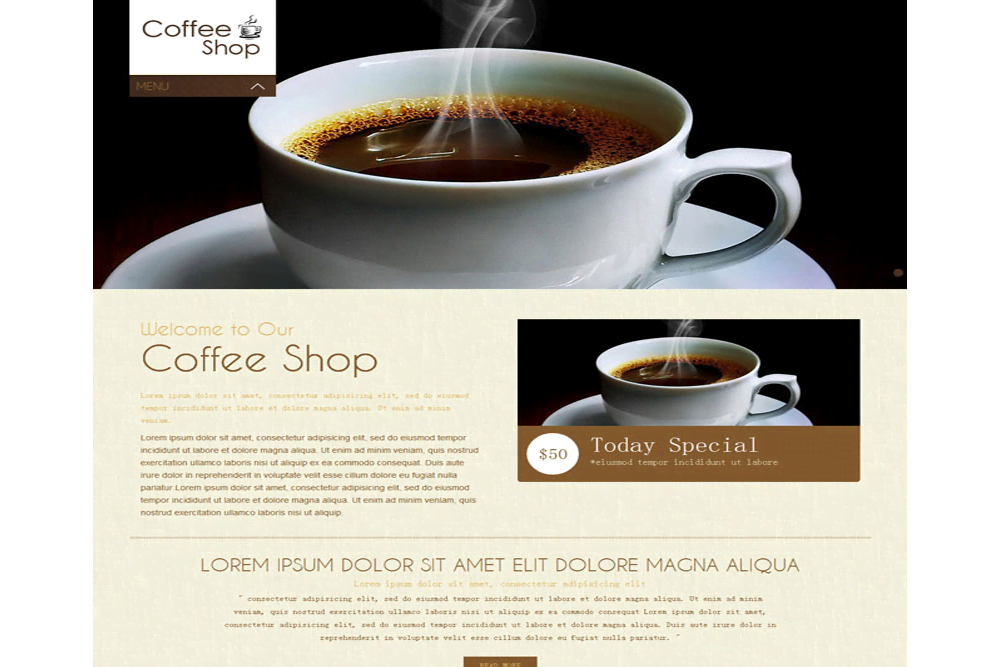 咖啡店 HTML网站建设